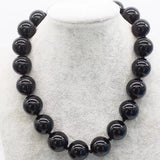 black Agate round Obsidian 10mm 12mm 14mm 16mm 18mm 20mm necklace 45cm wholesale beads nature jewelry