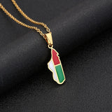 2024 new stainless steel motor Gasgas map necklace famous ethnic style female niche design sense of light luxury sweater chain A