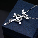 Fashion Dragon Wing With Cross Necklace Punk Style Vintage Necklace Mans Hiphop Accessories
