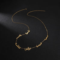 Akizoom Personalized Multiple 1-6 Arabic Names Letters Necklace Stainless Steel Plated Chain Choker for Women Jewelry Gift