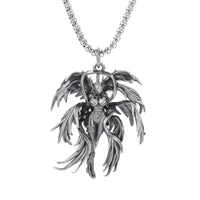 Retro Gothic Mysterious Demon Angel Wings Pendant Necklace Men's Punk Hip Hop Trendy Cool Jewelry Boy Gift
