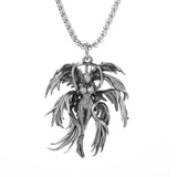Retro Gothic Mysterious Demon Angel Wings Pendant Necklace Men's Punk Hip Hop Trendy Cool Jewelry Boy Gift