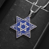 Official Authentic Stainless Steel Star of David Six-Pointed Star Pendant Necklace for Men Fashion Jewelry Party Jewelry