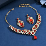 Ladies' fashionable design necklace earrings jewelry set suitable for daily wear, wedding parties, holiday gifts