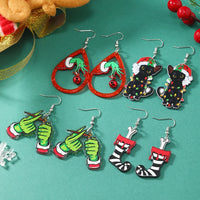 Hot selling acrylic Christmas green headed monster earrings necklace keychain bag pendant accessories in Europe and America