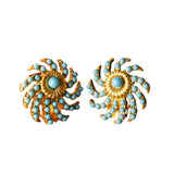European And American Fashion Retro Niche Inlaid Stone Ear Clip Temperament Personality Necklace Collarbone Chain Set