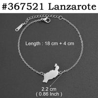 Anniyo 18CM+4CM Spain Tenerife Lanzarote Palma Gomera Fuerteventura El Hierro Map Bracelets for Women Jewelry Bangle #367421