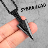 Spartan Spearhead Long Men Necklaces Pendants Chain Punk for Boyfriend Male Stainless Steel Jewelry Creativity Gift