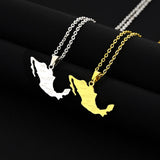2024 new fashion stainless just Mexico map with city pendant necklace temperament everything collarbone chain birthday anniversa