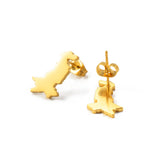 Anniyo Pakistan Map Stud Earrings for Women Girls Jewelry #300321