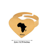 Anniyo Curacao Africa Map Ring for Women Men Stainless Steel Jewelry @22A48