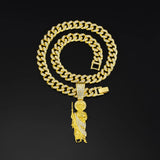 Men Women Hip Hop Saint Jude Pendant Necklace,13mm Cuban Chain Religious Saint Jude Idol Pendants Charm Jewelry 2025 New Arrived