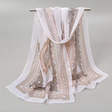 Indian Style New Chiffon Scarves Women Breathable Thin Simulation Silk Scarf Ladies Shawl And Wraps Women Printing Hijab Stole