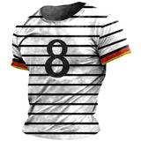 Germany Men's T-Shirt Flag Print O-Neck Short Sleeve Loose Tee Shirts Streetwear Summer Men's Handsome Clothing 5xl