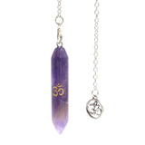 Natural Gem Stone Pendant Crystal Pendulum for Divination Answer Reiki OM Charms Fluorite Amethysts Clear Quartz Pendulos x228