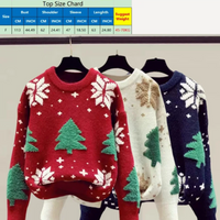 Women's Sweater New Christmas Tree Snow Youthful woman Clothes Long Sleeve Tops Blouse O-neck Sweatshirts Y2K Knitwear All-match