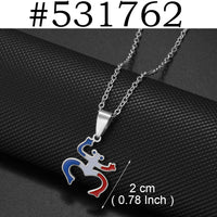 Anniyo(1Piece)Puerto Rico Map Flowers Masks Traditional Symbol PR Frog Necklaces For Women Girls Stainless Steel Jewelry #520462