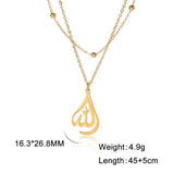 Skyrim Islamic Quran God Allah Necklace Women Stainless Steel Gold Color Muslim Arabic Pendant Necklaces Jewelry Religion Gift