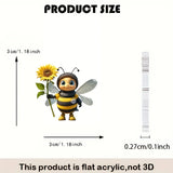 1 pair of original design little bee acrylic earrings holding sunflowers, a pair of beautiful and interesting ladies earrings g