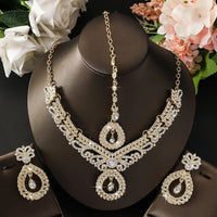 4PCS Women's Metal Jewelry Set Bollywood Jewelry Set Necklace Earrings Set Wedding Party Jewelry