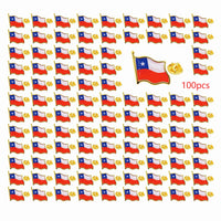 Chile Flag Lapel Pins - Bulk Pack Chile National Emblem Badges for Jackets Hats Backpacks And Clothes