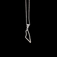 New fashionable stainless steel Israel map pendant necklace, simple and versatile, ethnic style map pendant collarbone chain for