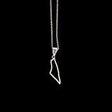 New fashionable stainless steel Israel map pendant necklace, simple and versatile, ethnic style map pendant collarbone chain for