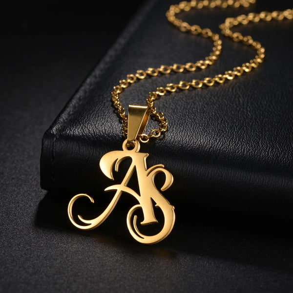 New Romantic Customized Letters Pendant Necklaces for Women Men Stainless Steel Jewelry Personalized Couple Valentine's Day Gift