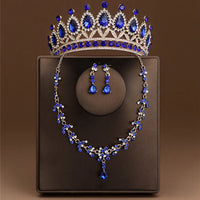 4 Pcs/Set Baroque Rhinestone Bridal Jewelry Set for Brides Wedding Headpieces Ladies Event Evening Ball Accessories