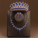 4 Pcs/Set Baroque Rhinestone Bridal Jewelry Set for Brides Wedding Headpieces Ladies Event Evening Ball Accessories