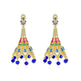 Gypsy Jewelry Retro Ethnic Indian Jhumka Crystal Small Bells Beads Drop Tassel Earrings Women Bohemian Statement Jhumki Tribal