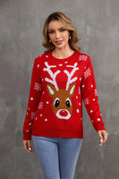 Autumn And Winter Cartoon Christmas Sweater O Neck Pullover Knitted Sweater New Fashion Elegant Casual Loose Party Sweaters