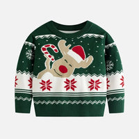 Christmas Family Matching Sweaters Mum Daughter Pullover Dad Son Cartoon Loose Jumper Boys Girls Casual Knitted Autumn Clothes