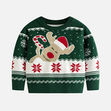Christmas Family Matching Sweaters Mum Daughter Pullover Dad Son Cartoon Loose Jumper Boys Girls Casual Knitted Autumn Clothes