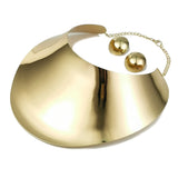 Large Metal Torque Necklace Set Gold Color Women Statement Big Stud Earrings African Jewelry Sets Femmes Indian Accessorie 2022
