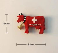 Swiss Dairy Cows Hand-painted 3D Fridge Magnets Switzerland Souvenirs Refrigerator Magnetic Stickers Gift