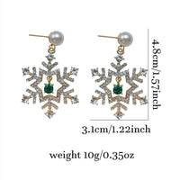 Fashion New Shiny Snowflake Christmas Tree Earring Rhinestone Simple Stud Earrings Women's Wedding Jewelry Earrings