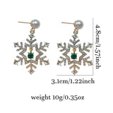 Fashion New Shiny Snowflake Christmas Tree Earring Rhinestone Simple Stud Earrings Women's Wedding Jewelry Earrings