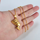 Anniyo Egyptian Queen Nefertiti Pendant Necklaces Jewelry Gold Plated African Popular Accessories @160716