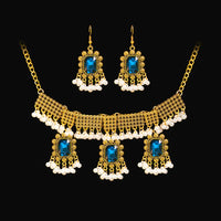 Luxury Elegant Crystal Wedding Jewelry Set Women Vintage Water Drop Earring Necklace Set Indian Gold Color Bijoux Bride Gift