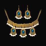 Luxury Elegant Crystal Wedding Jewelry Set Women Vintage Water Drop Earring Necklace Set Indian Gold Color Bijoux Bride Gift