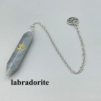 Natural Gem Stone Pendant Crystal Pendulum for Divination Answer Reiki OM Charms Fluorite Amethysts Clear Quartz Pendulos x228