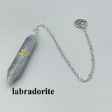 Natural Gem Stone Pendant Crystal Pendulum for Divination Answer Reiki OM Charms Fluorite Amethysts Clear Quartz Pendulos x228