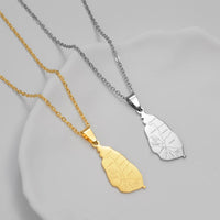 Anniyo Stainless Steel Saint Lucia Map With City Pendant Necklaces for Women Girl Jewelry St. Lucia Chains Jewelry #324121