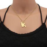 2024 New fashion stainless steel O Bengal map necklace for men and women geometric titanium steel pendant national style clavicl