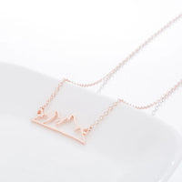 2024 new fashion stainless steel hollow snow mountain mountain pendant necklace temperament with lovely collarbone chain accesso