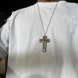 Vintage Cross Pendant Necklace with Secret Compartment Cross Necklace 3D Printed Charm Jewelry Necklace for Women Men