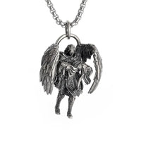 Retro Gothic Mysterious Demon Angel Wings Pendant Necklace Men's Punk Hip Hop Trendy Cool Jewelry Boy Gift