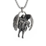 Retro Gothic Mysterious Demon Angel Wings Pendant Necklace Men's Punk Hip Hop Trendy Cool Jewelry Boy Gift