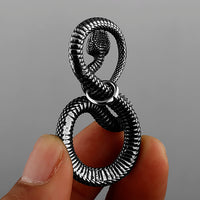 Retro Ferocious Eye Snake King Pendant Unisex Fashion Animal Snake 316L Stainless Steel Pendant Necklace Gift Jewelry Wholesale